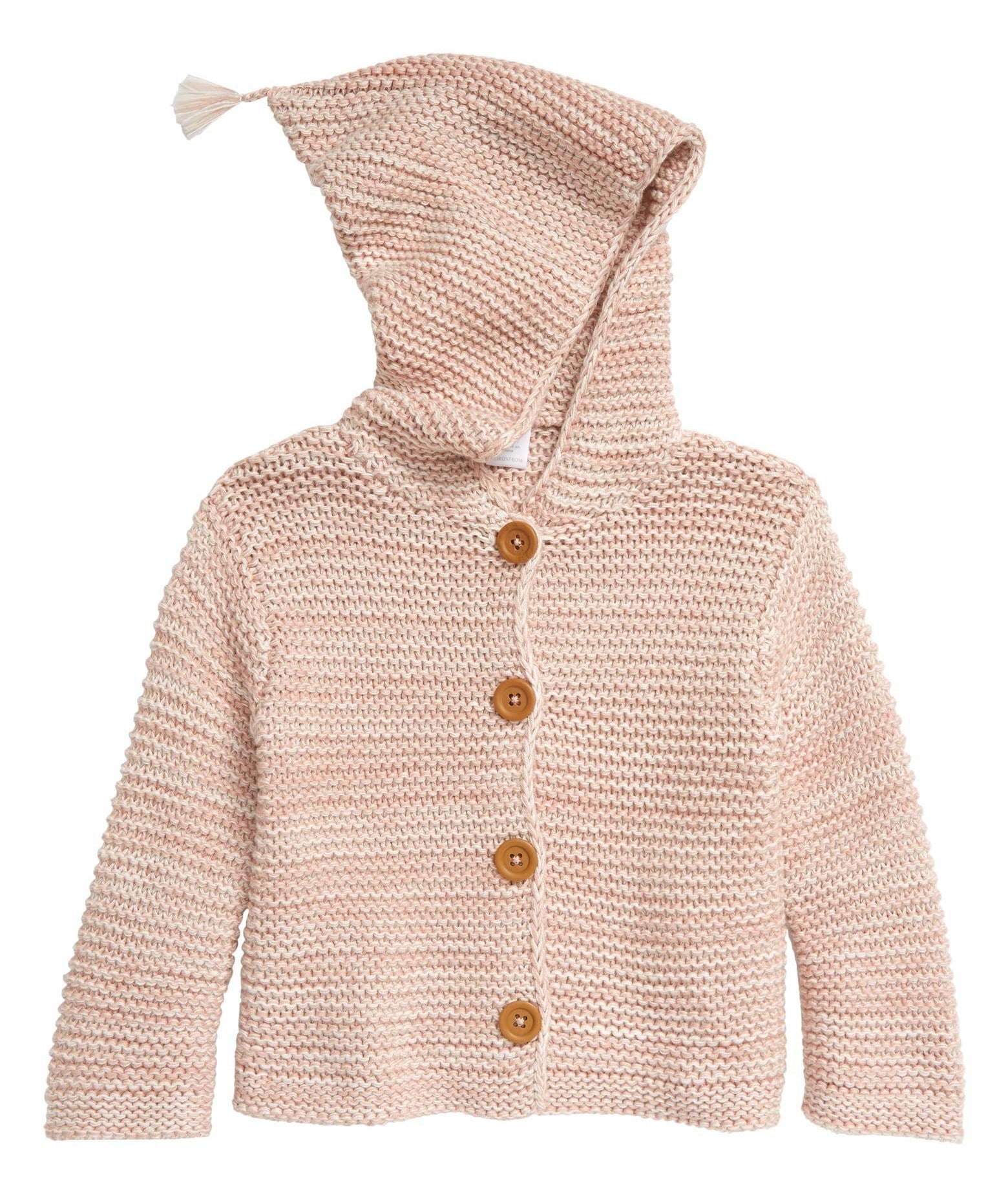 The pink hooded baby cardigan