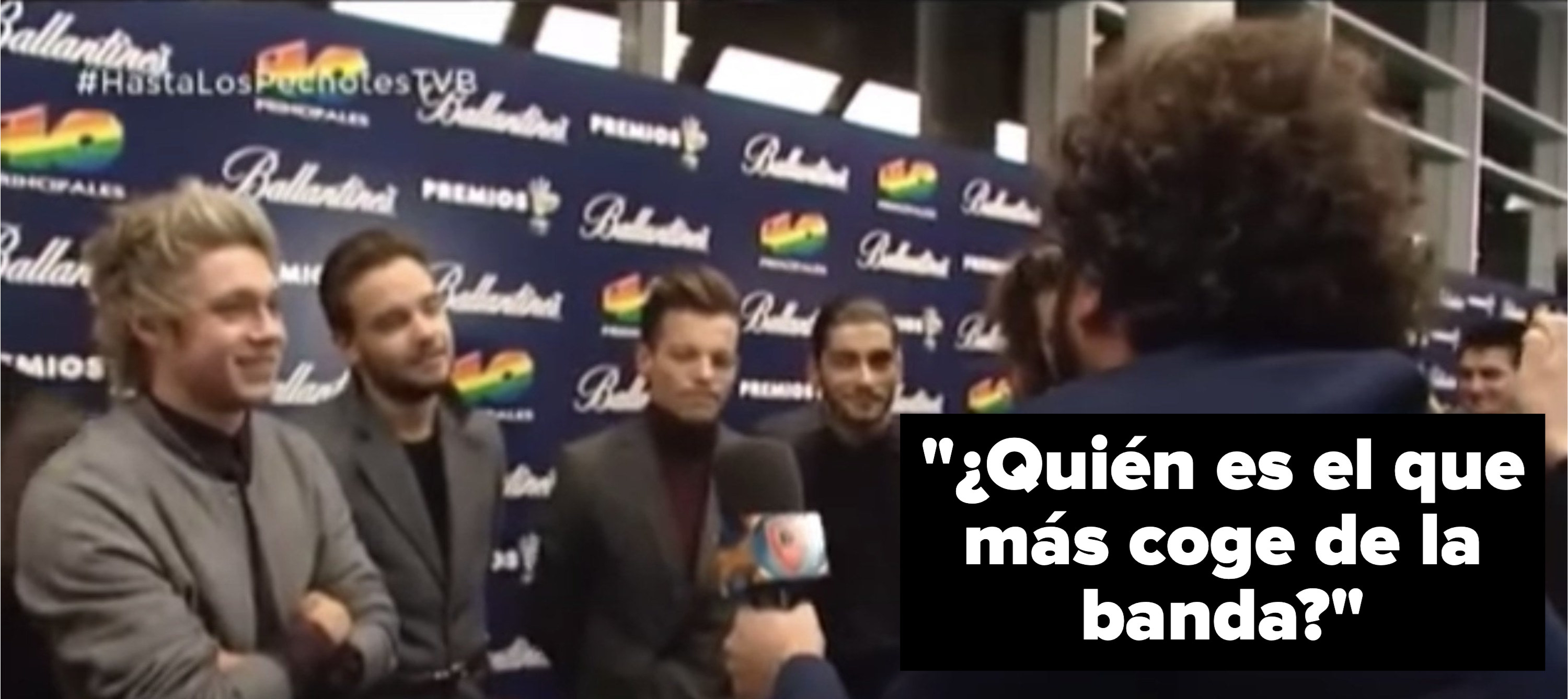 An interviewer asking One Direction, "Who is the main fucker of the band?"