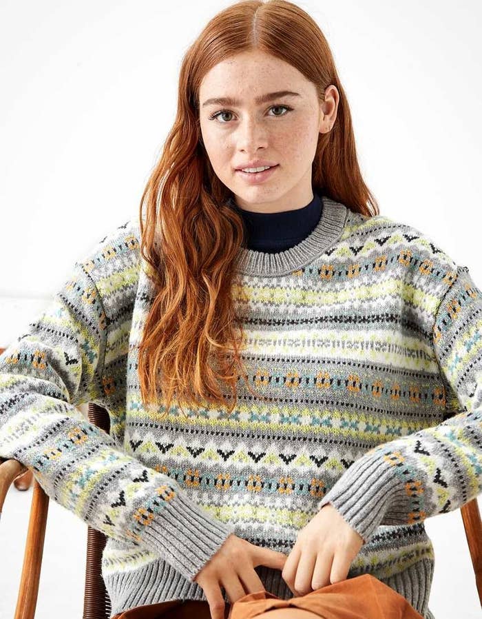a fairisle snowdrift sweater