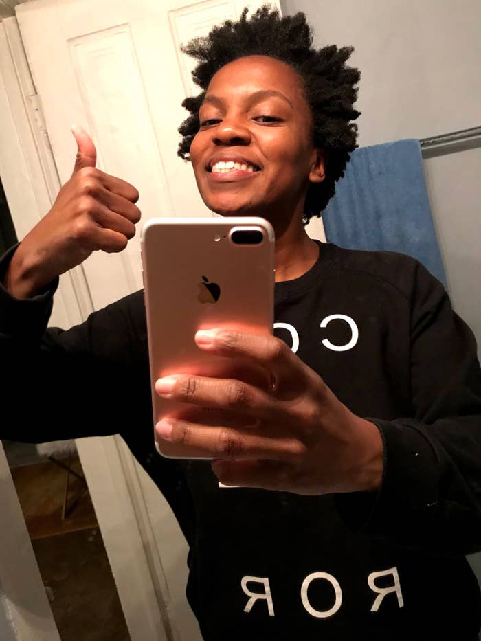 The author smiling at the camera