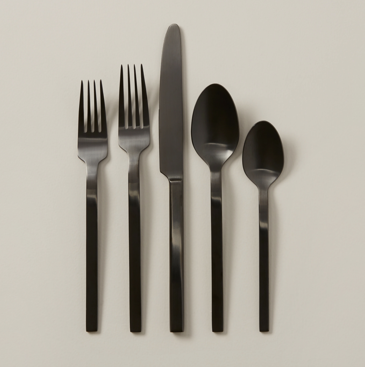 a flatlay of the matte flatware