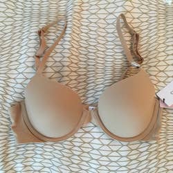 Reviewer photo of the nude bra