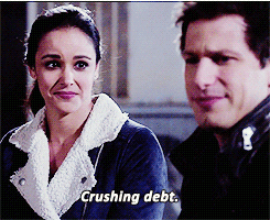 Character saying crushing debt