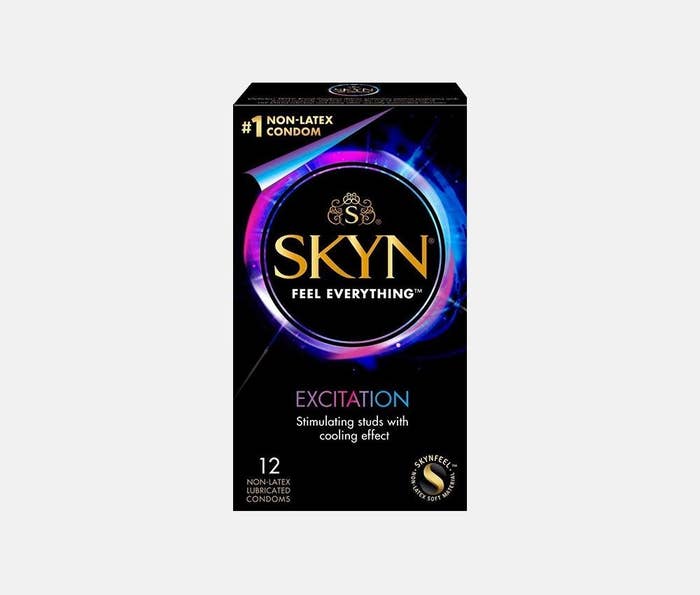A box of SKYN Excitation Condoms.