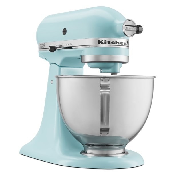 The KitchenAid mixer in light blue.