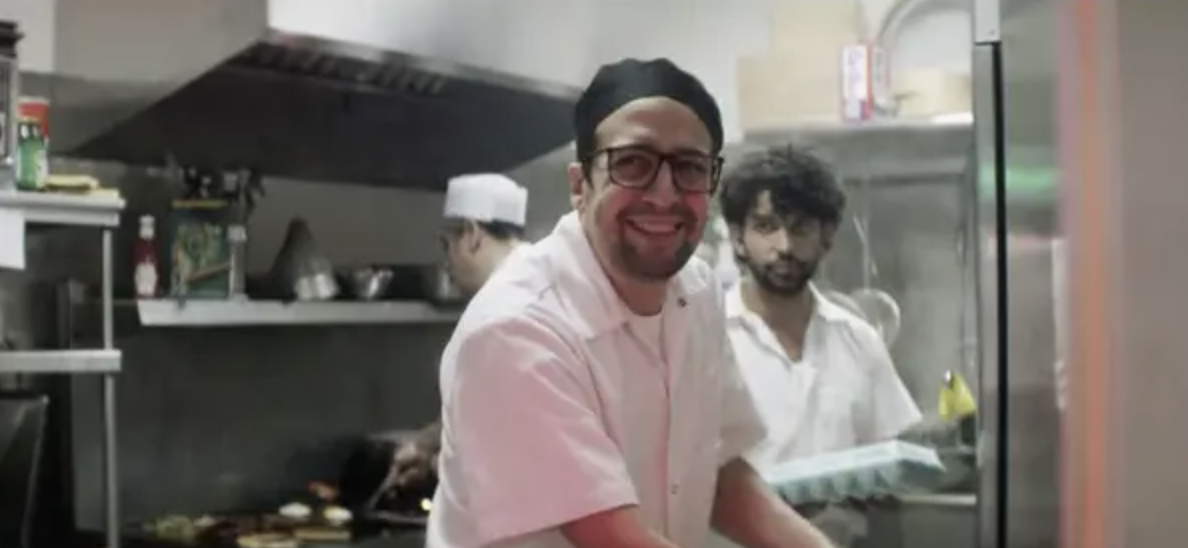 Lin-Manuel Miranda as a cook in the diner