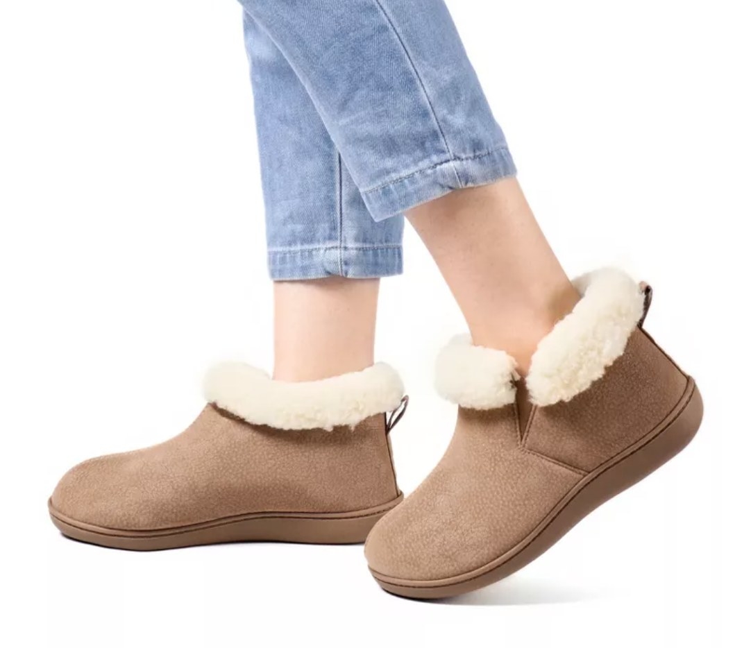 the slipper booties in brown