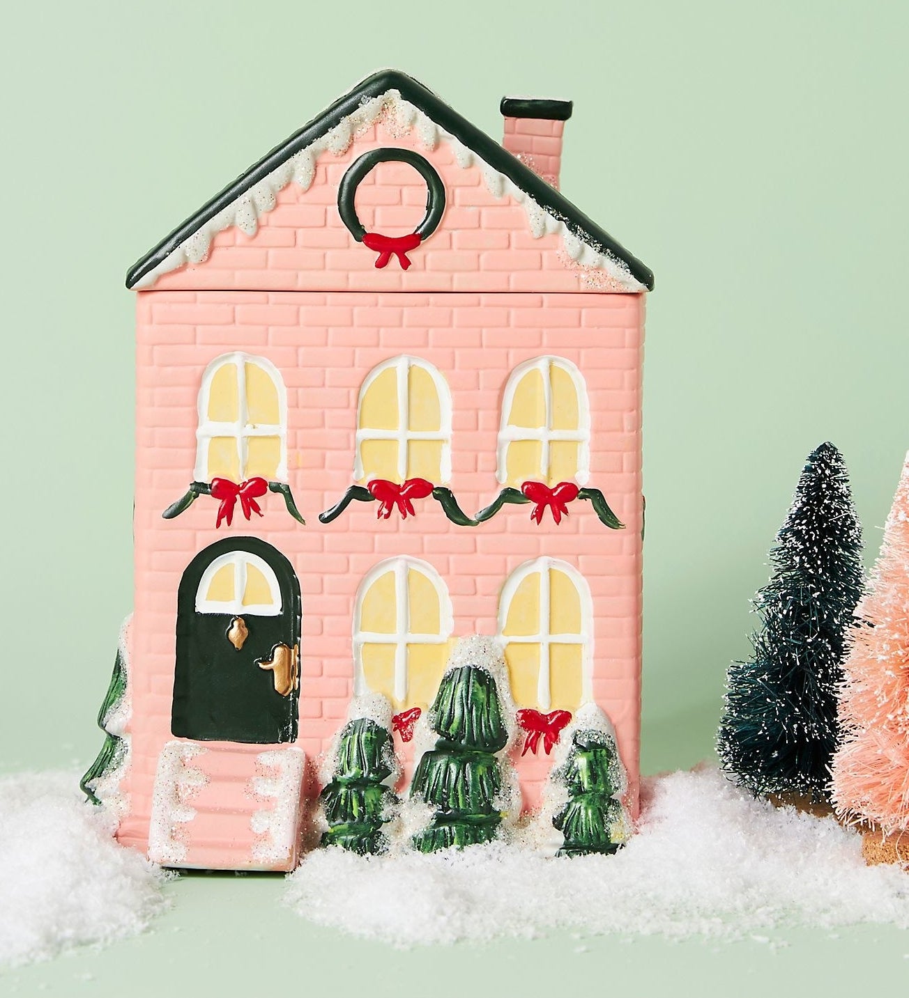 Pink house candle