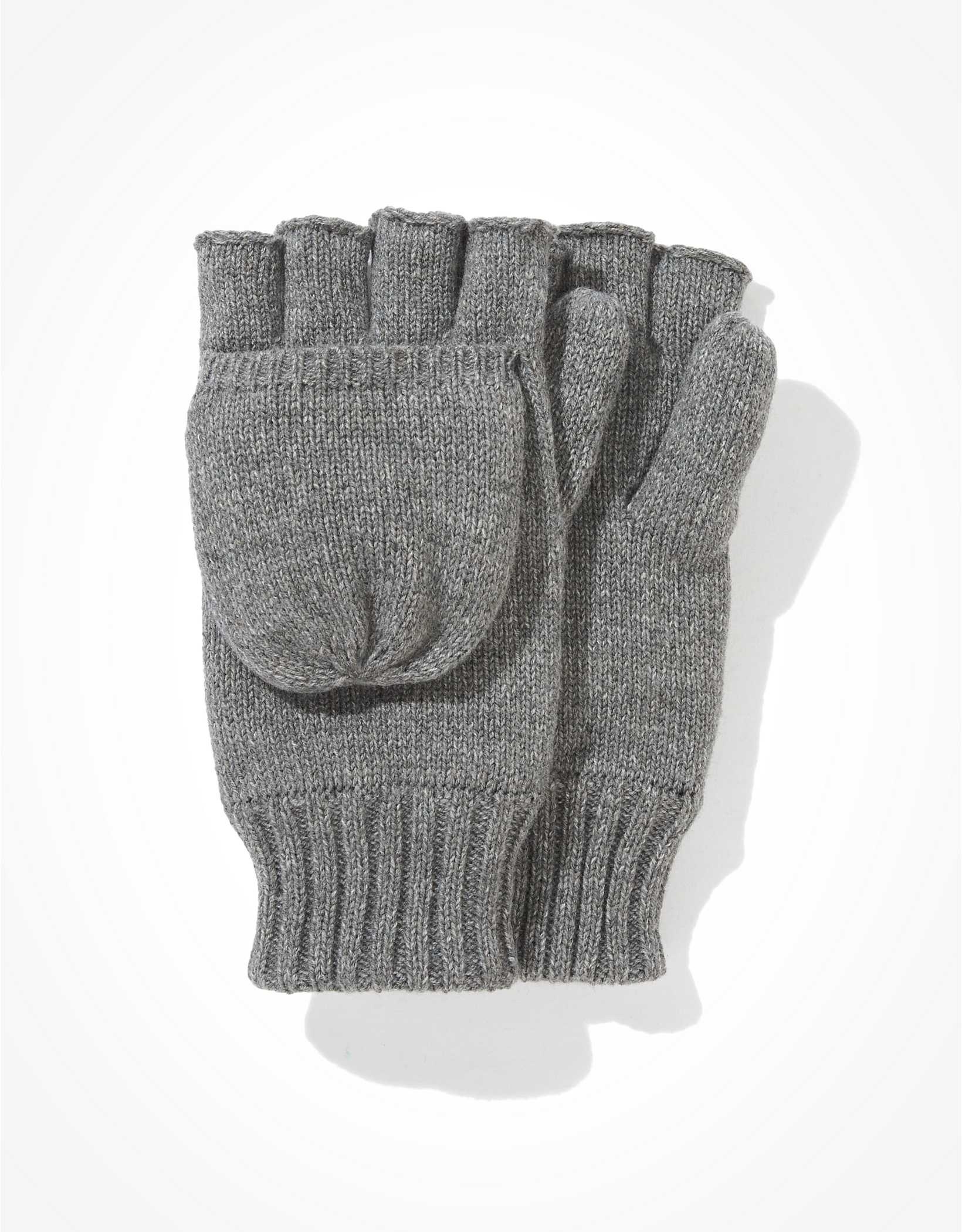 a pair of flip mittens