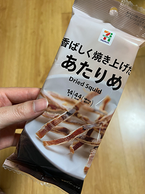 Dried squid in packaging