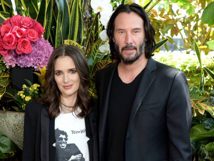 Keanu and Winona pose together recently