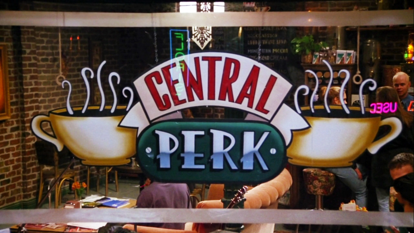 the window of central perk coffee shop from &quot;friends&quot;