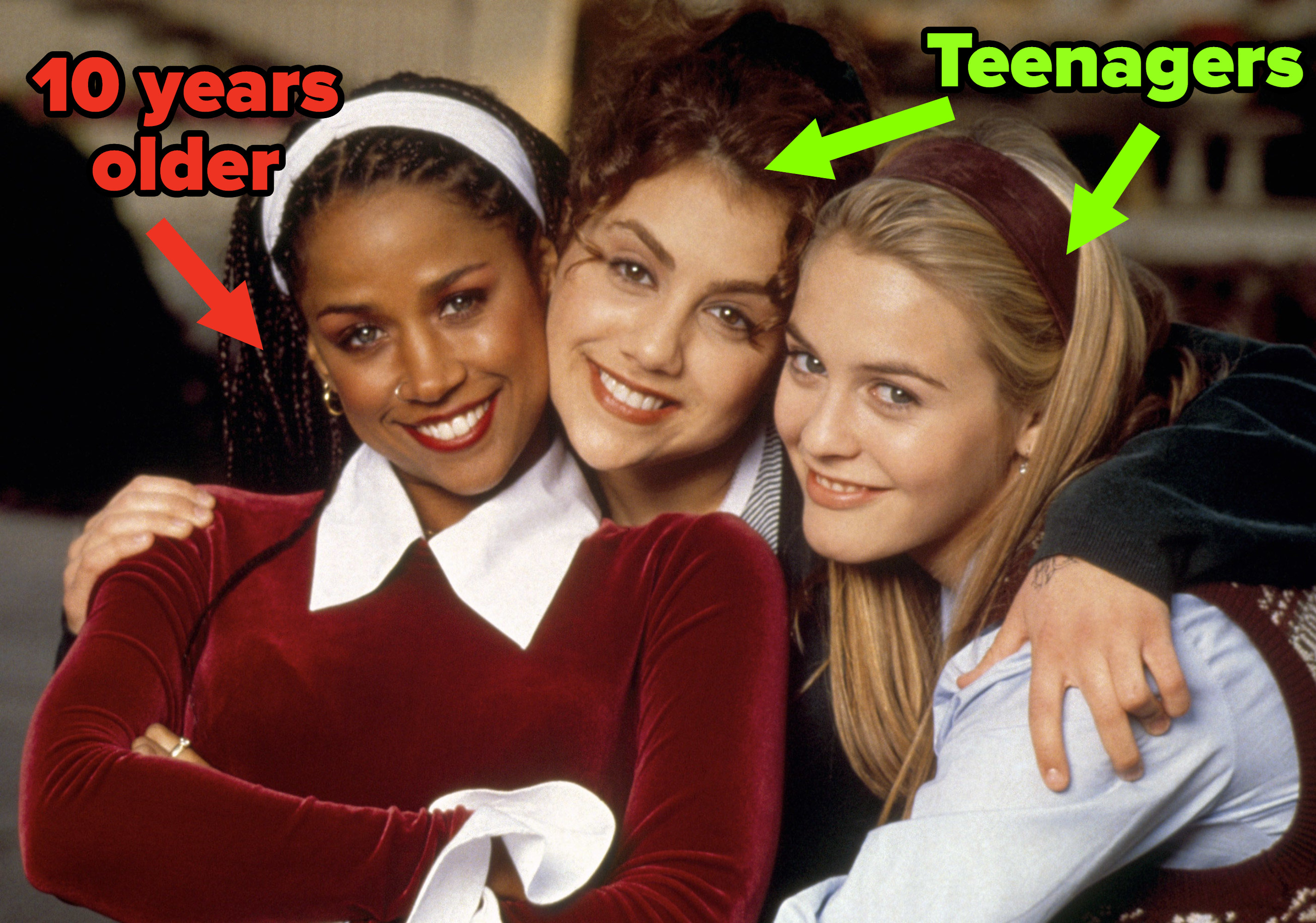 Stacey Dash labeled &quot;10 years older&quot; and Brittany and Alicia labeled &quot;teenagers&quot;