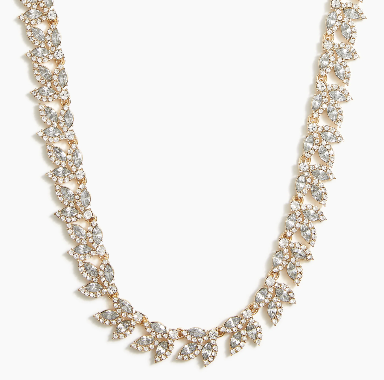 J. Crew Factory crystal leaves statement necklace