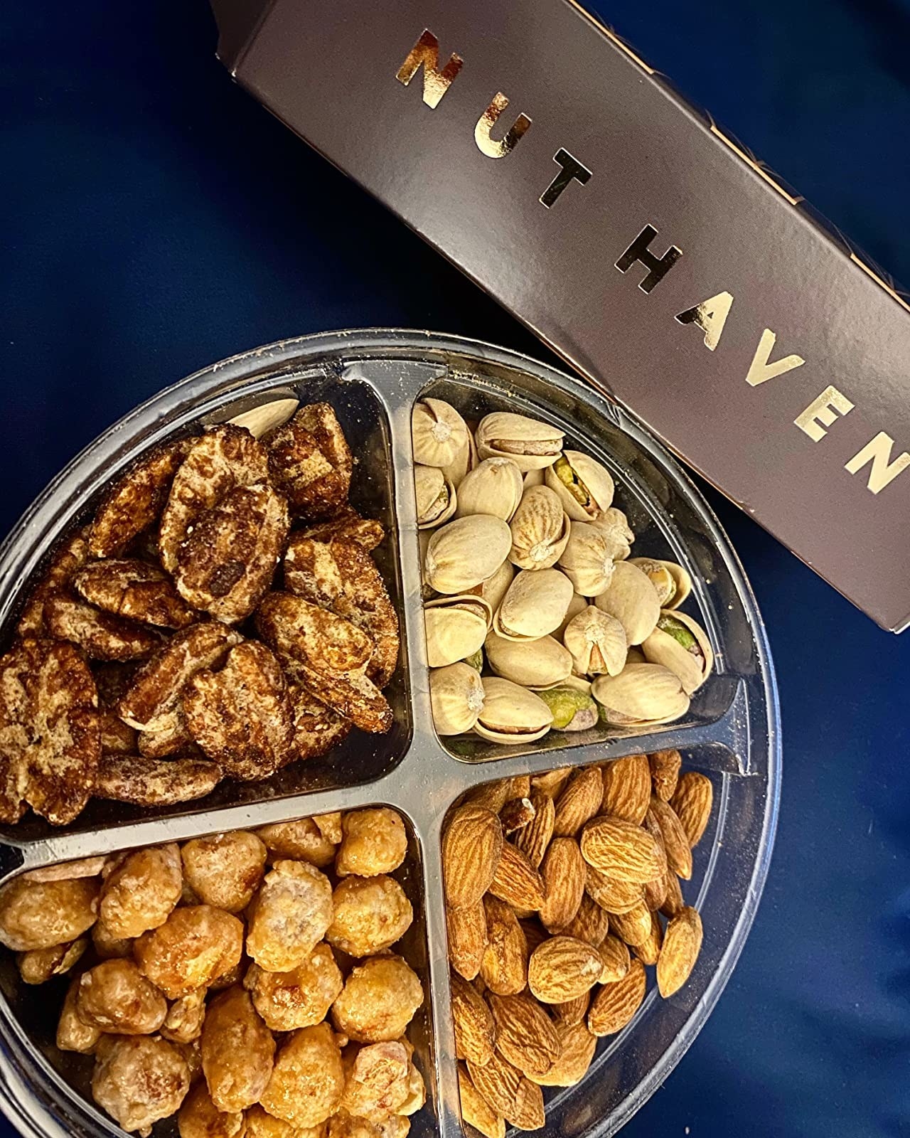 Reviewer photo of the tray of various nuts