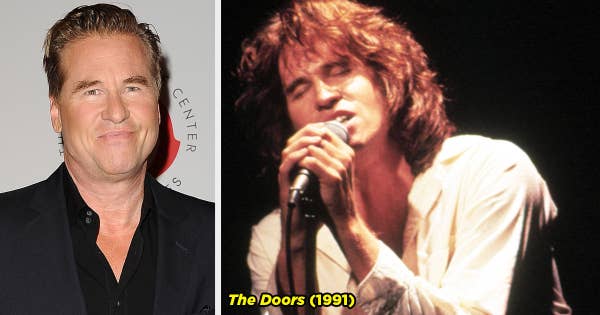 Val Kilmer on the red carpet and Val singing as Jim Morrison
