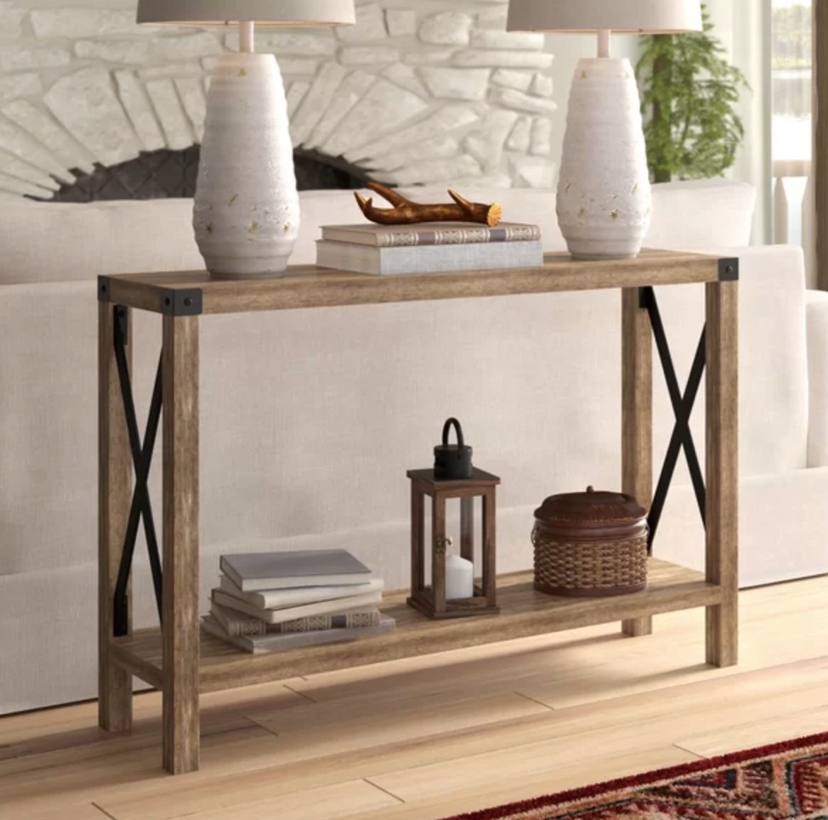 the wooden console table