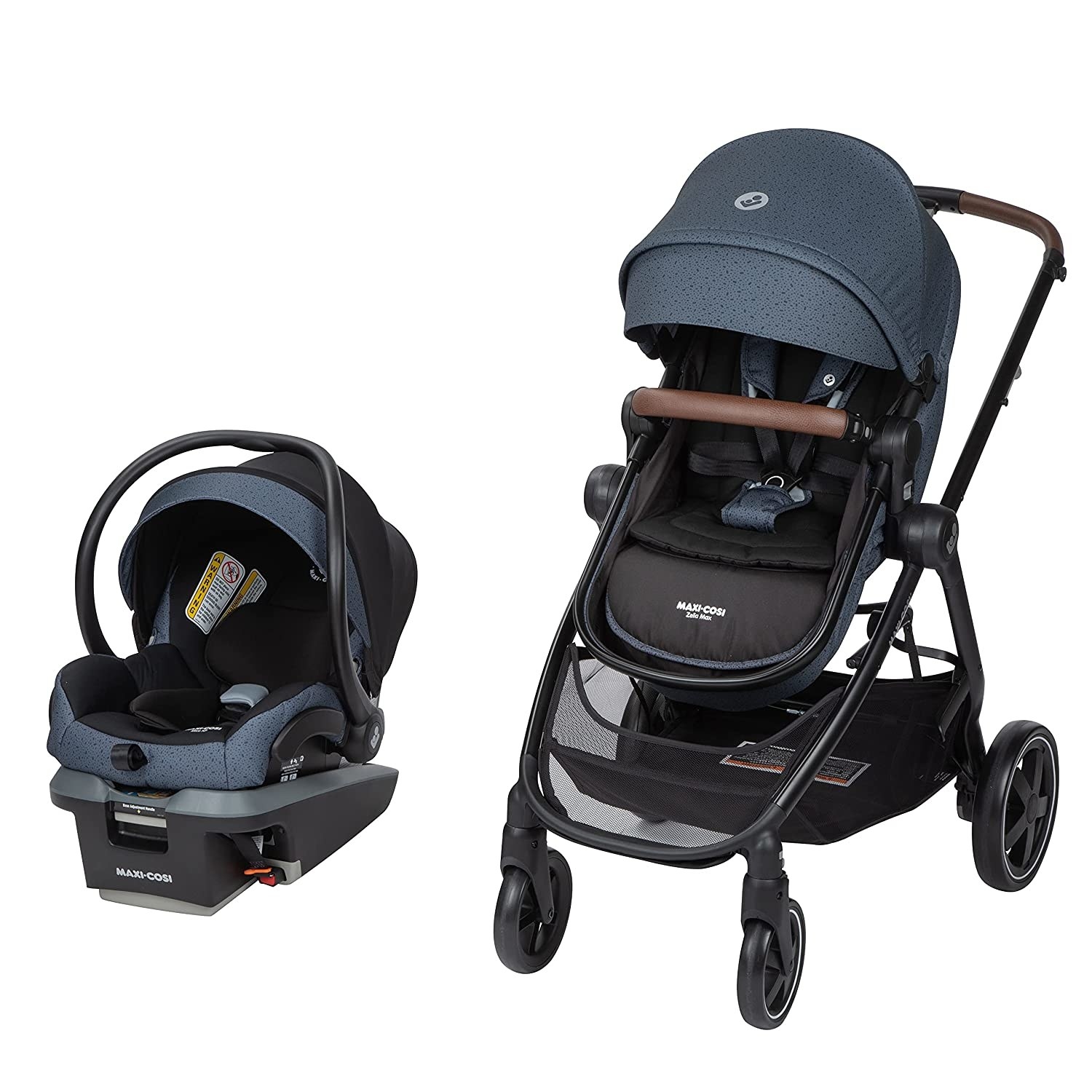 A stroller and car seat