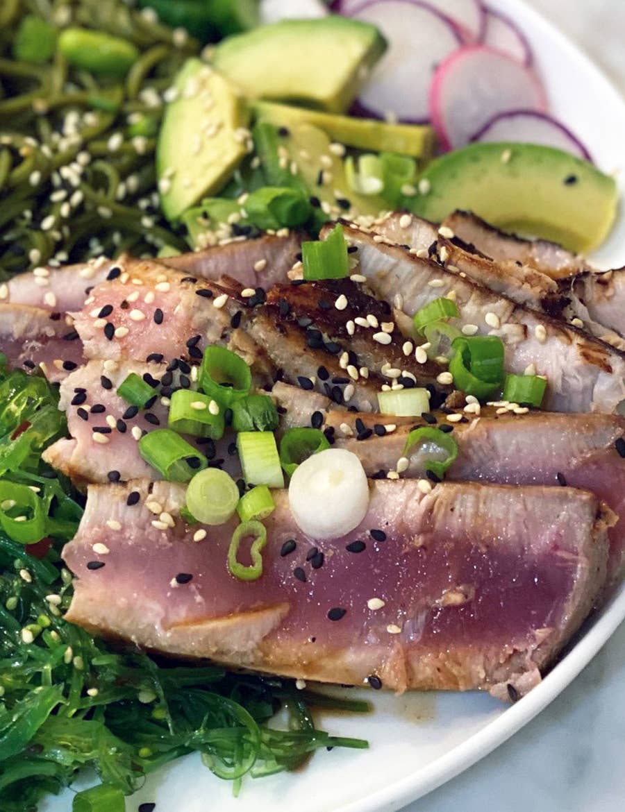 Tuna Salad Wasabi Tuna Steak Recipe Wasabi Dressing Ahi Tuna Salad