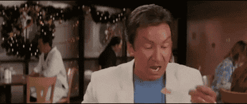 Tim Allen not being able to chew his food because of Botox