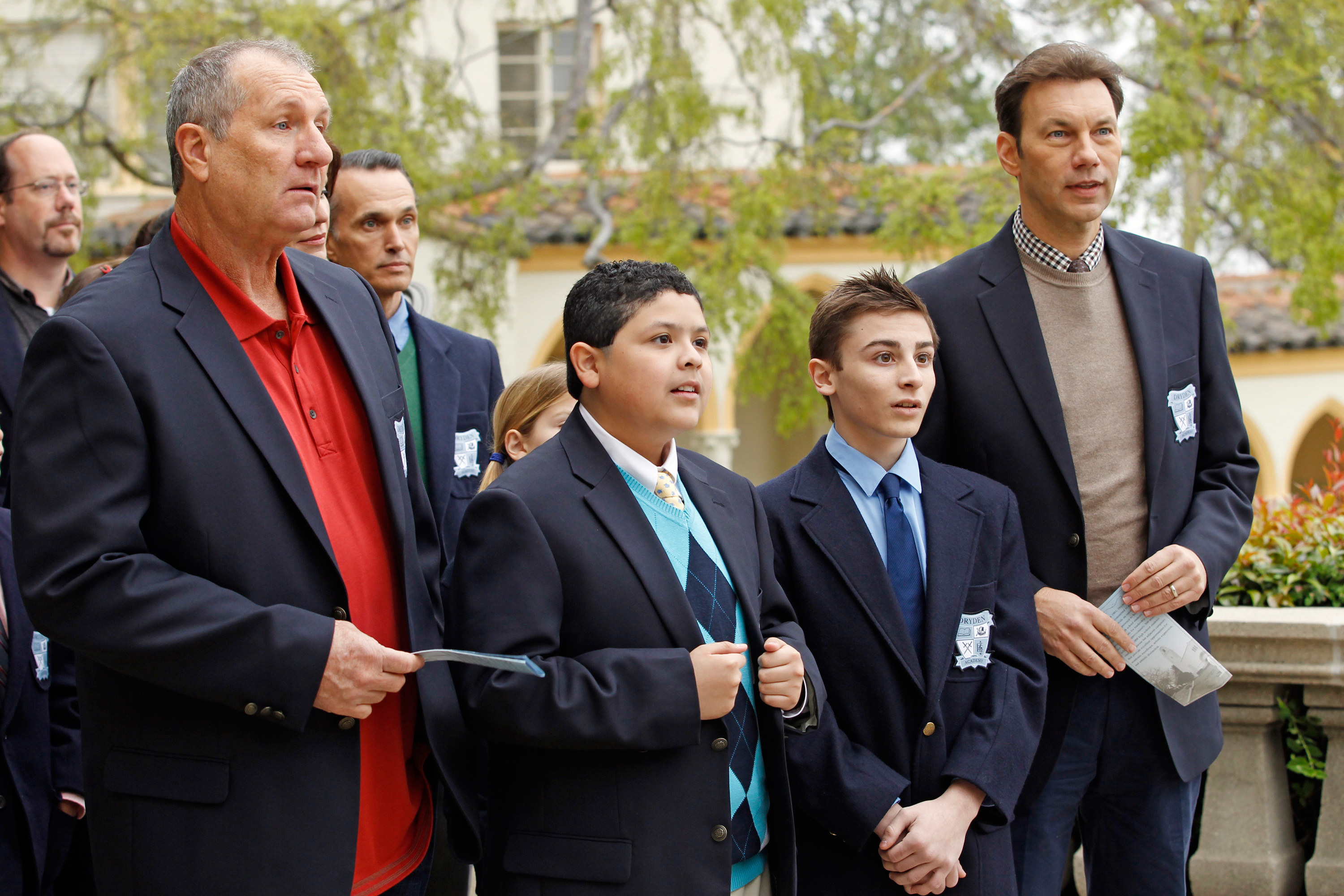 Ed O&#x27;Neill (left), Rico Rodriguez (2nd from left), Brian Palermo (right), &quot;The Future Dunphys.&quot;