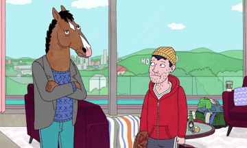 Todd exclaiming &quot;hooray?&quot; next to BoJack Horseman