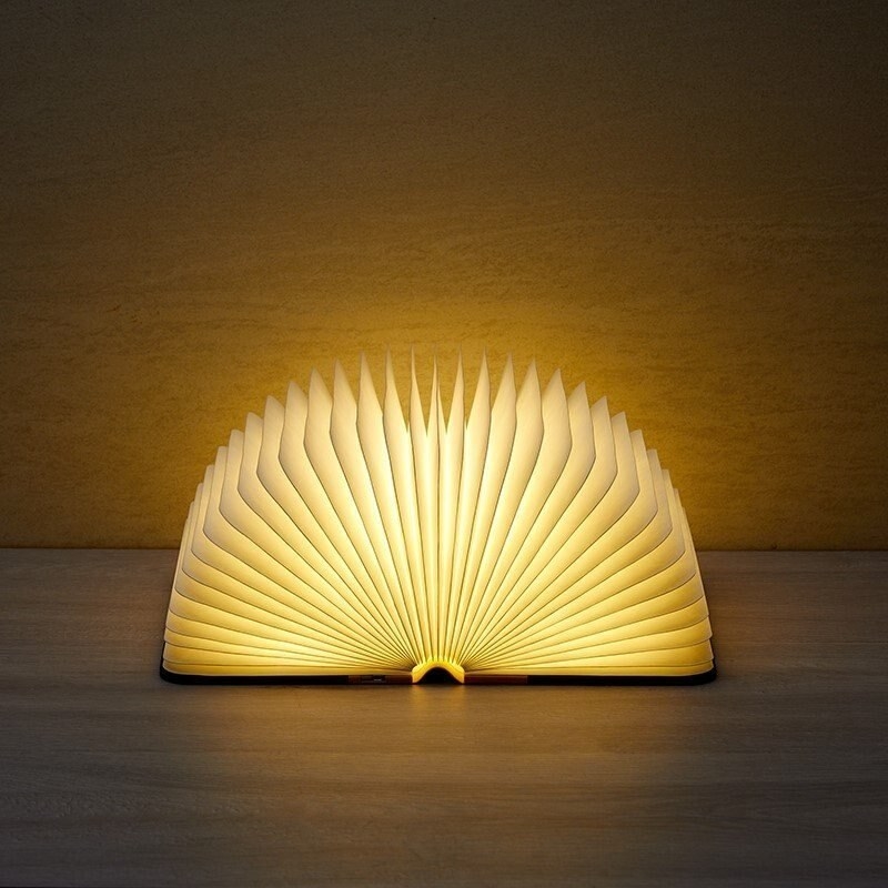 a light designed to look like an open book with fanned out pages