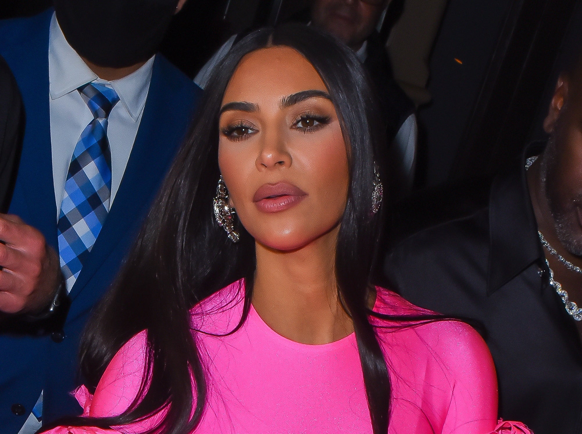 Kim Kardashian seen at the SNL after party on October 10, 2021 in New York City.