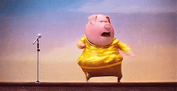 Pig from &quot;Sing&quot; dancing in a gold suit