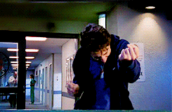 a gif from Scrubs of JD dancing outside the hospital