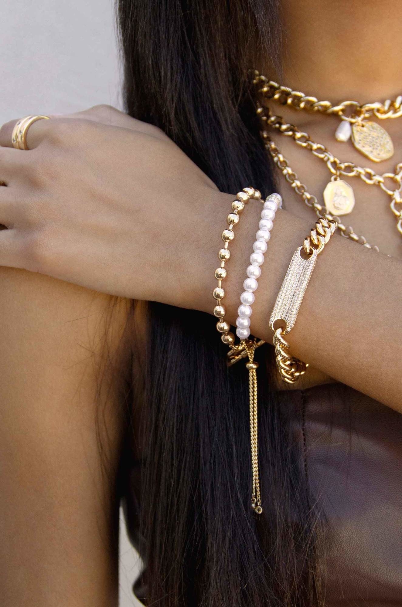pearl adjustable bracelet