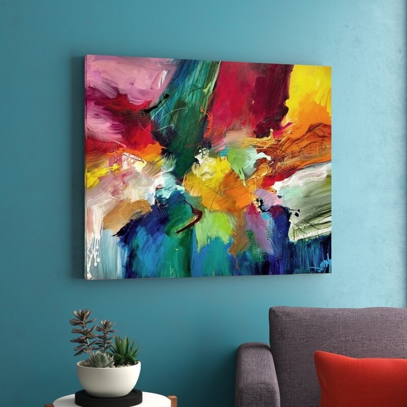 The colorful painted abstract print