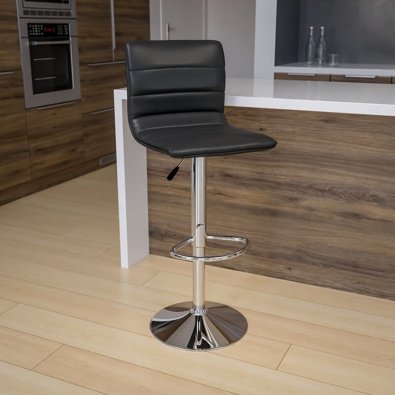 Black barstool in a kitchen