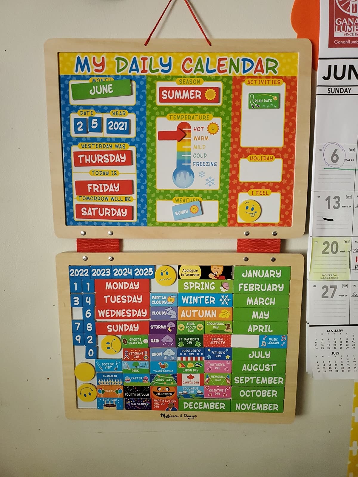 Reviewer&#x27;s image of colorful children&#x27;s calendar toy