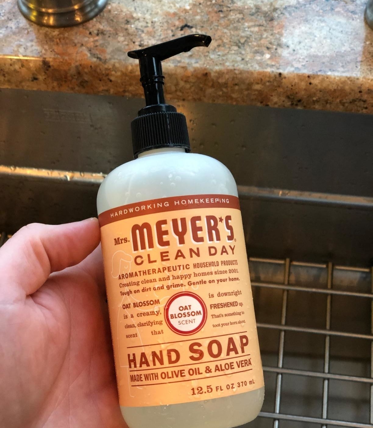 mrs. meyers hand soap in oat blossom scent