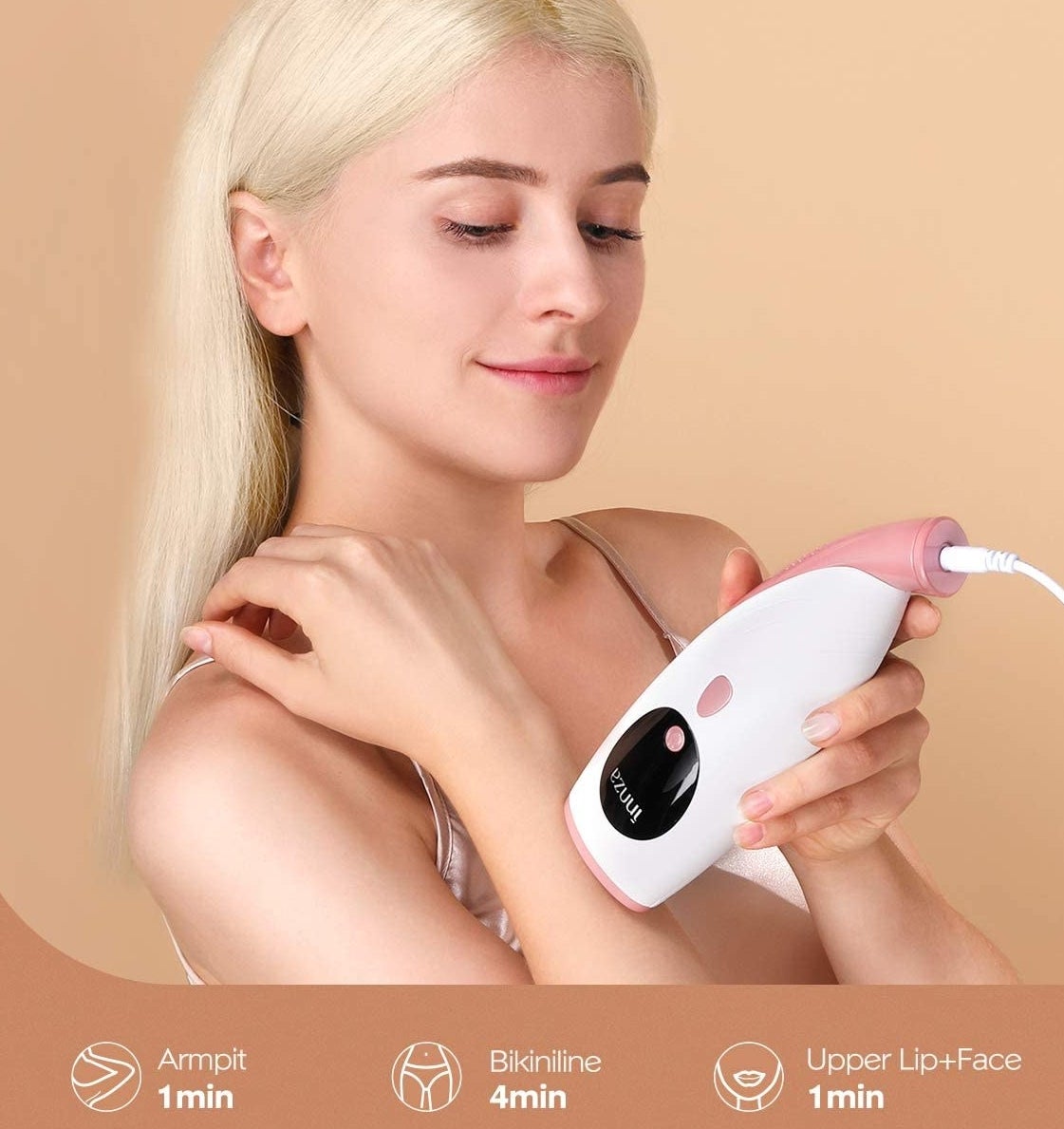 someone using the ipl laser on their arm