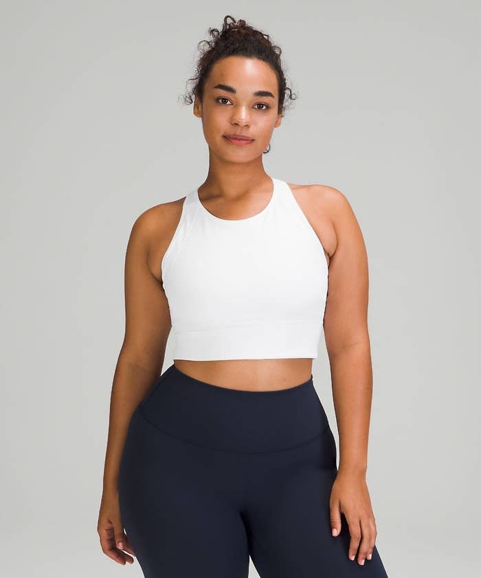 A person wearing the ebb to train sports bra