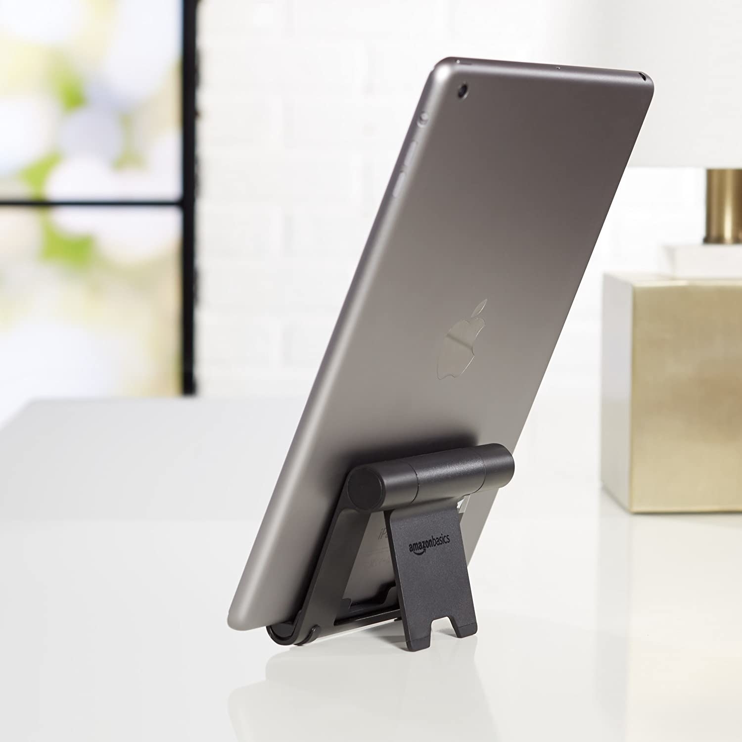 A tablet on a stand