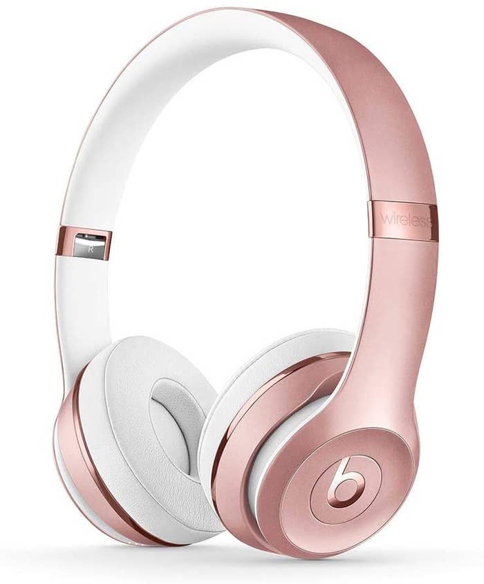 the rose gold headphones