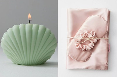 the seashell candle in green