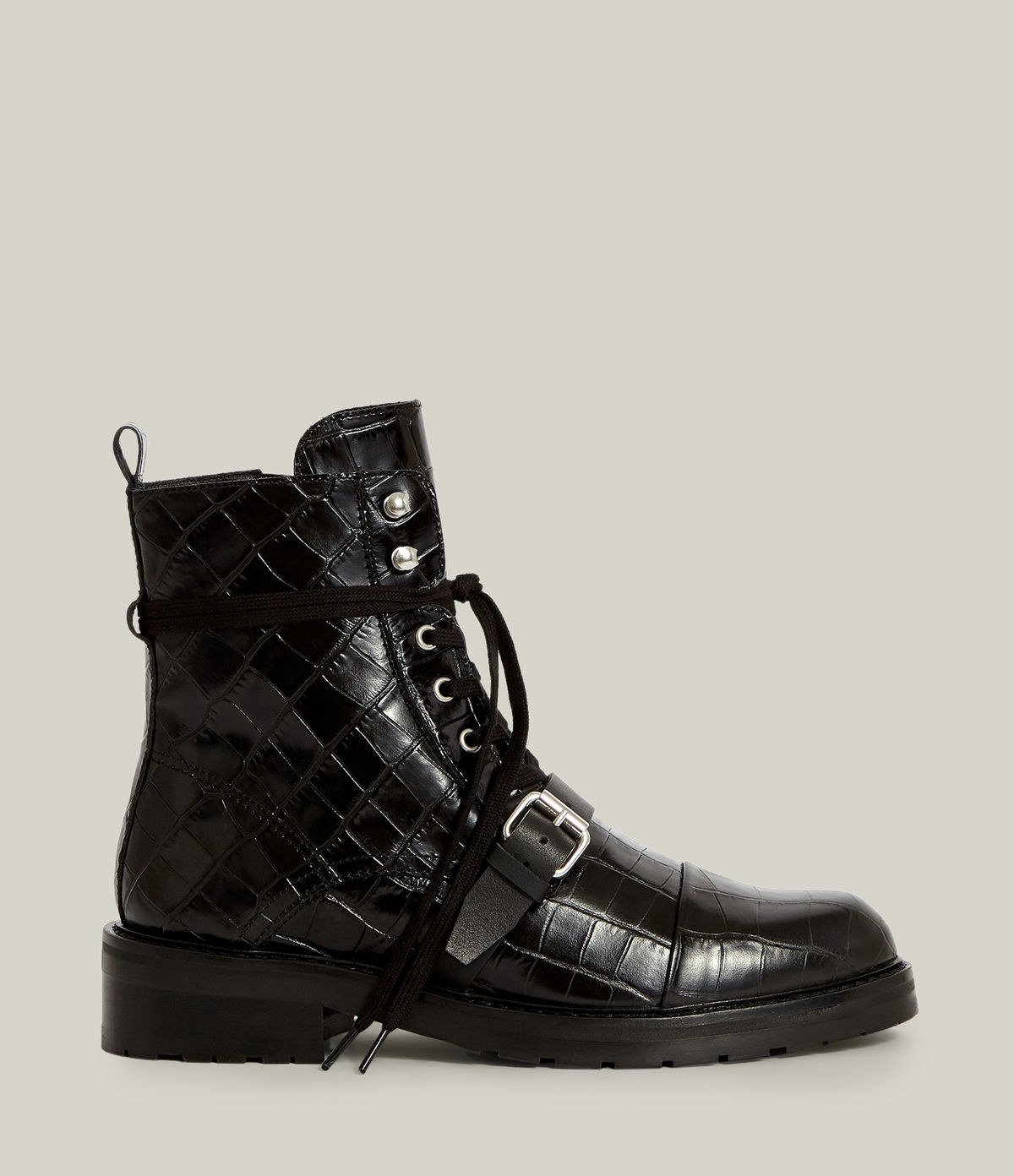 ankle boots with crocodile leather on the sides