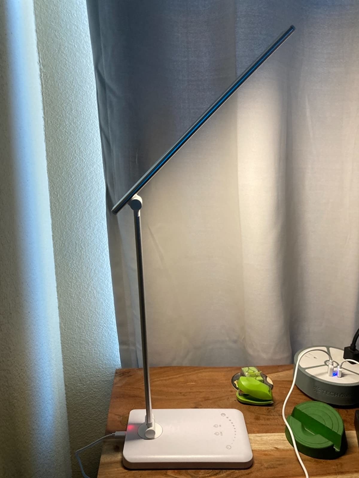 Reviewer photo of the white desk lamp
