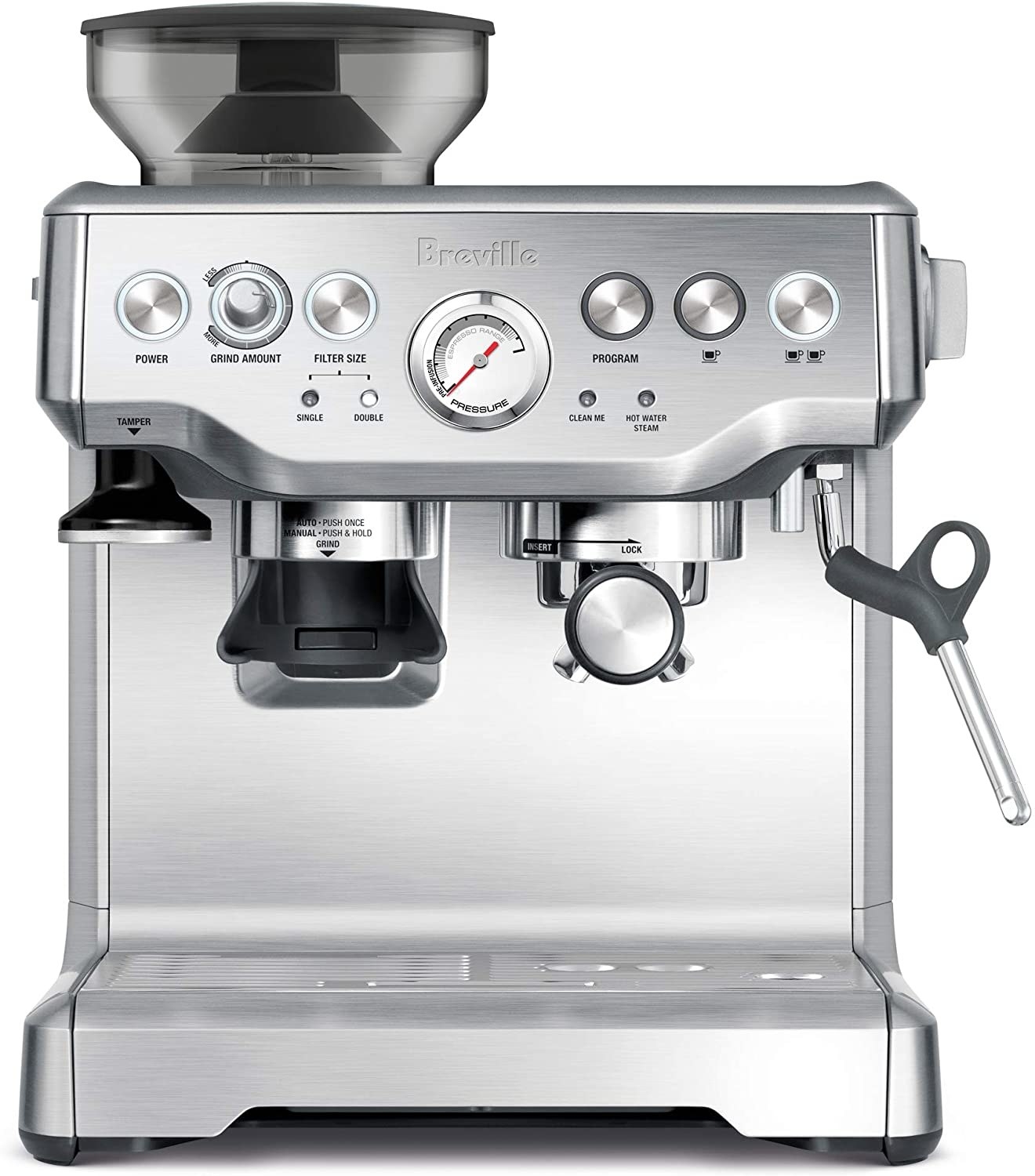 the silver espresso machine