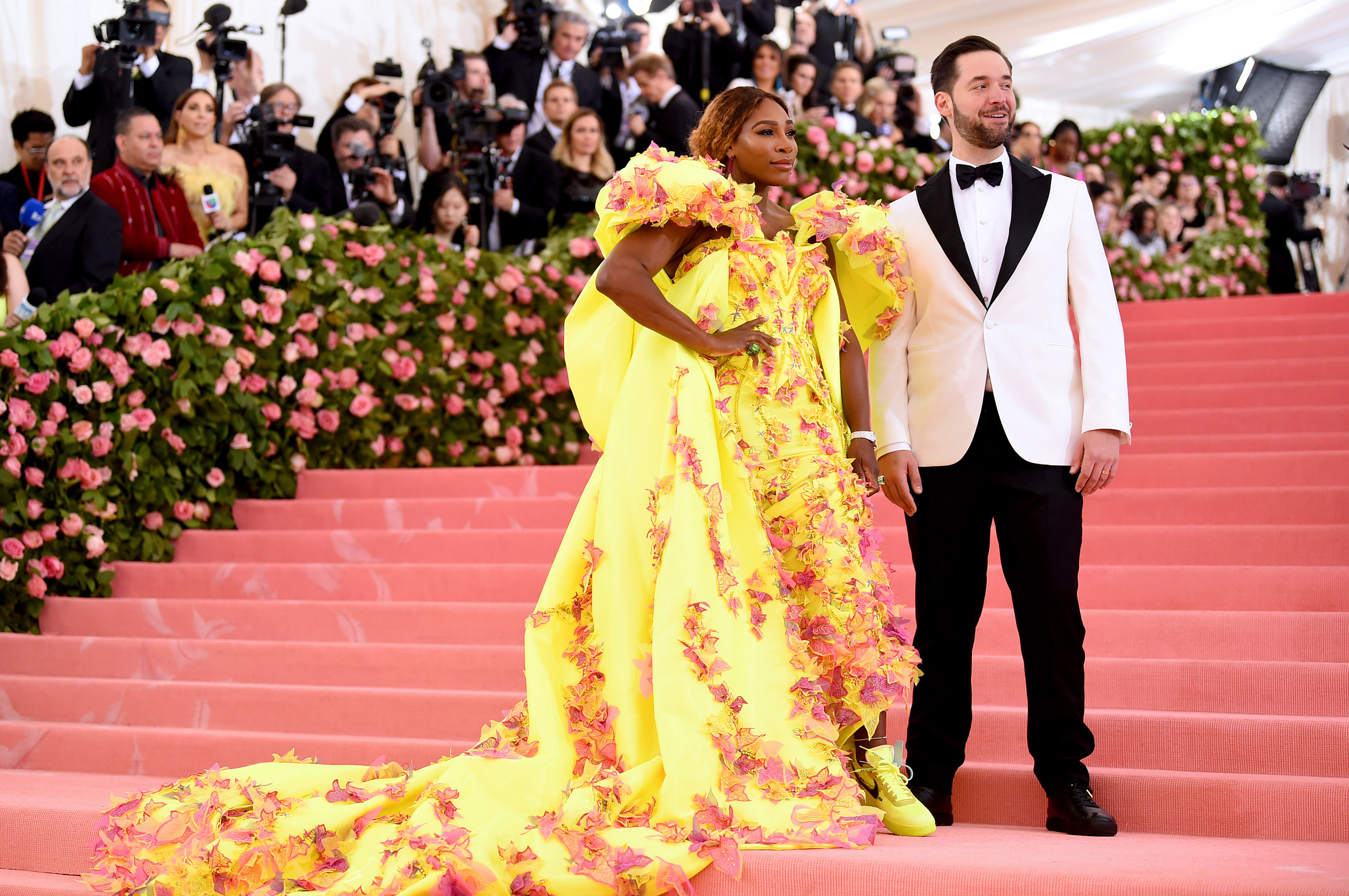 Serena Williams wears Off-White at The Met Gala on May 06, 2019 in New York City.
