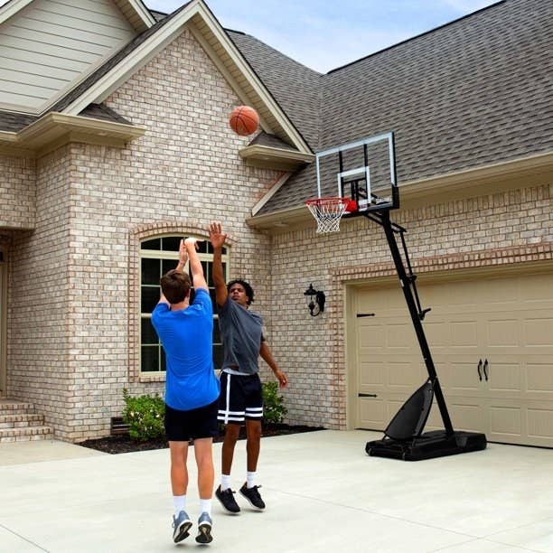 two models shooting on the hoop