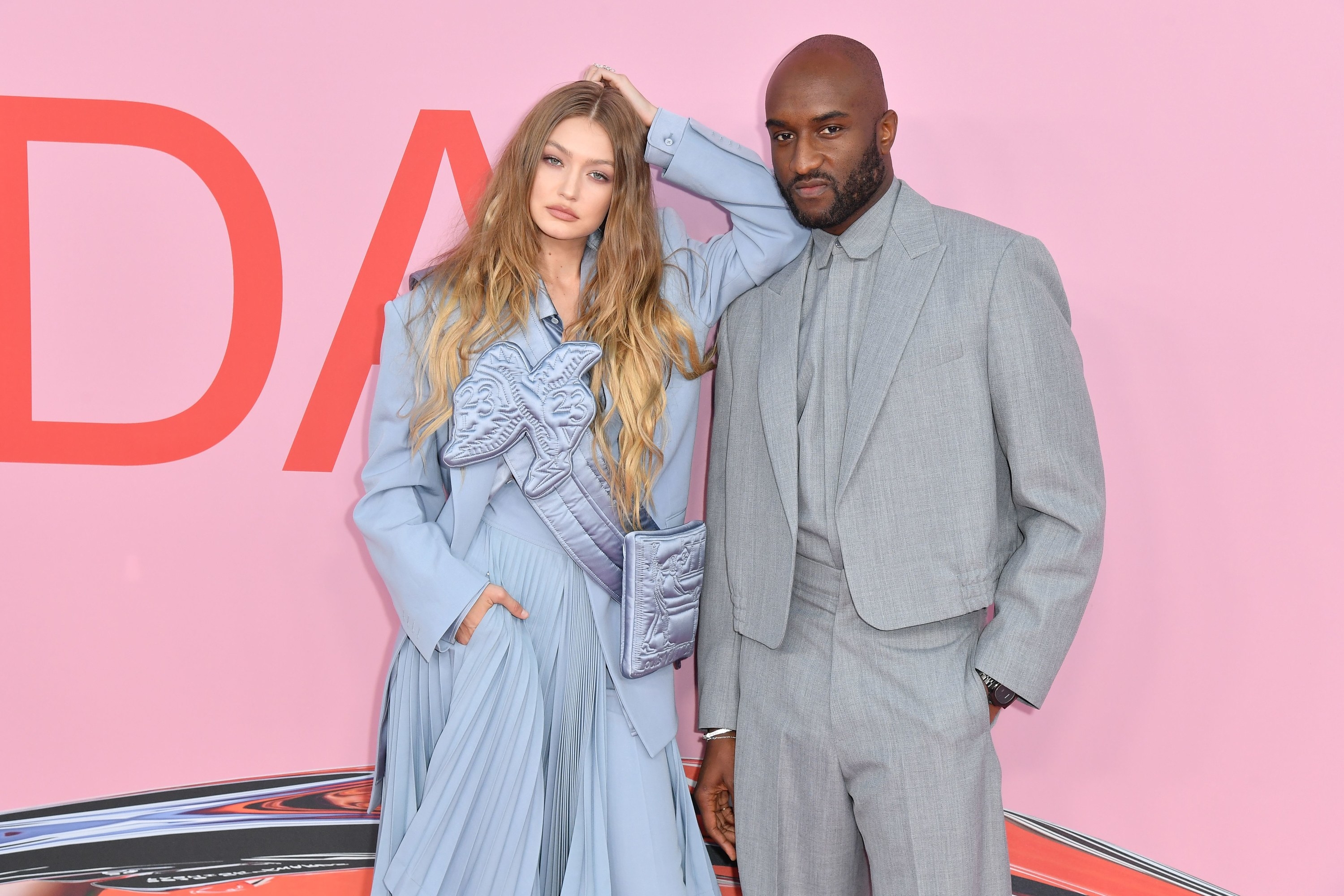 Gigi Hadid and Virgil Abloh at the 2019 CFDA fashion awards at the Brooklyn Museum in New York City on June 3, 2019.