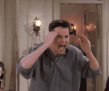 Chandler from Friends saying &quot;ow!&quot;