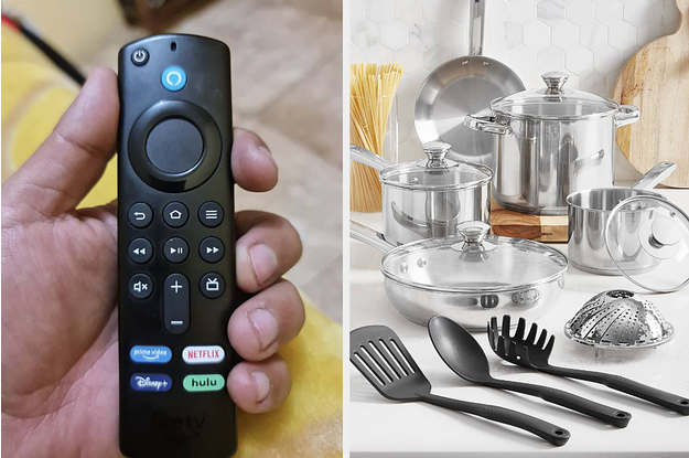 fire stick on the left and stainless steel set on the right