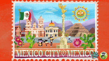 GIF cartoon of mexico city