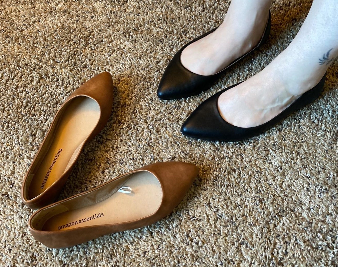 a reviewer with black and brown flats